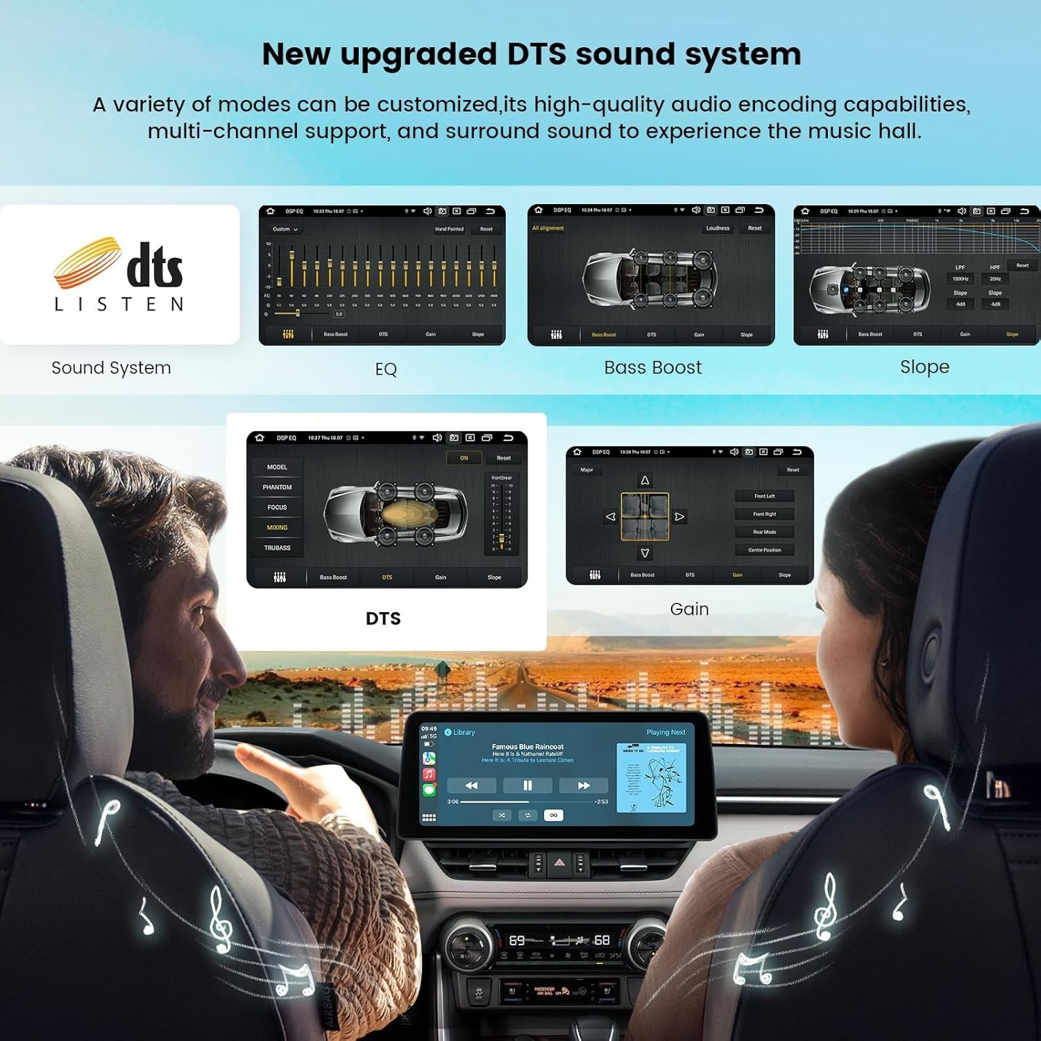 Roadanvi Android 12 QLED Radio for Toyota RAV4 2019-2022 GPS BT WiFi CarPlay