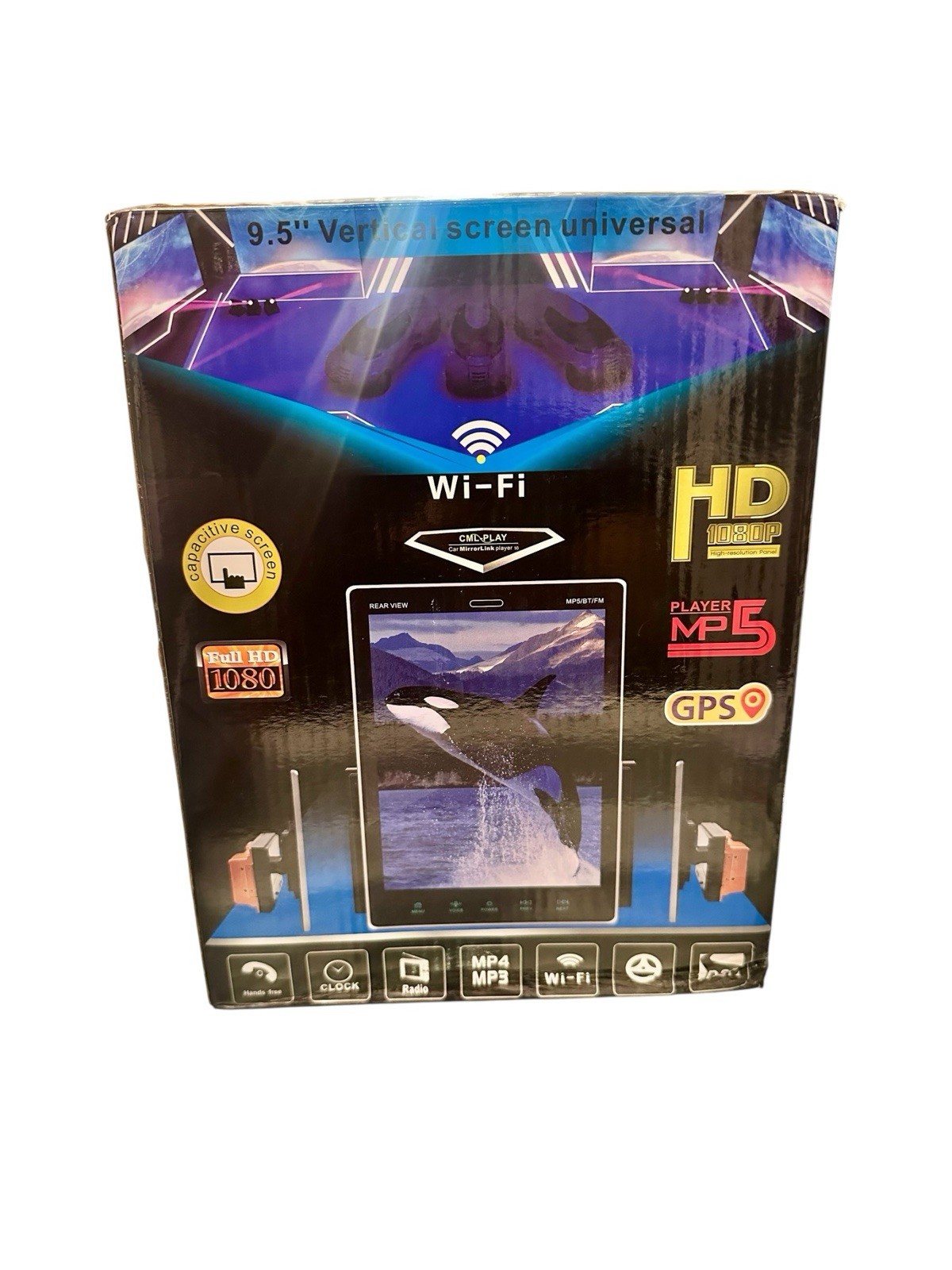 Double Din Car Stereo Android Car Radio Touchscreen with Bluetooth, 9.5” Verti