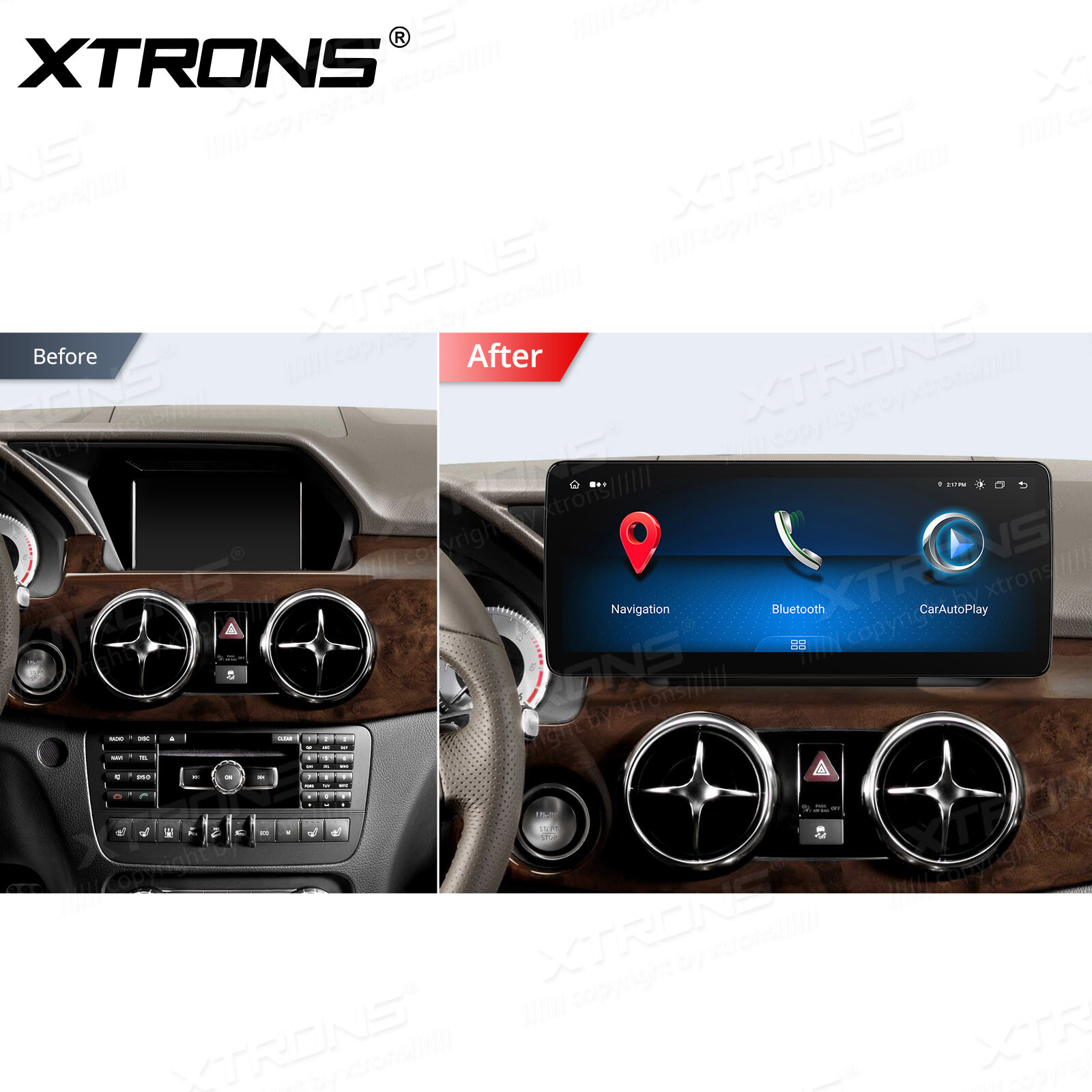 Android 13 Octa-Core 4+64GB Car Play Stereo GPS For Mercedes-Benz X204 2013-2015