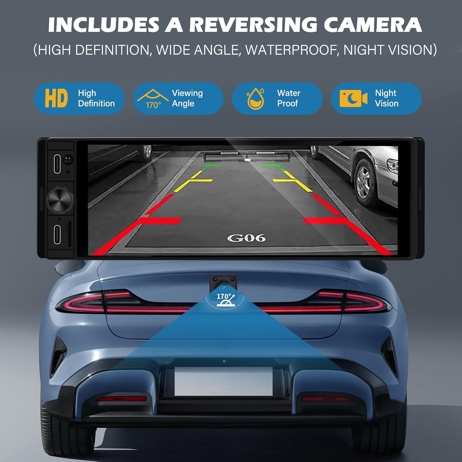 Single Din Car Radio – Car Stereo with Wireless Apple Carplay Android Auto, 6.9″