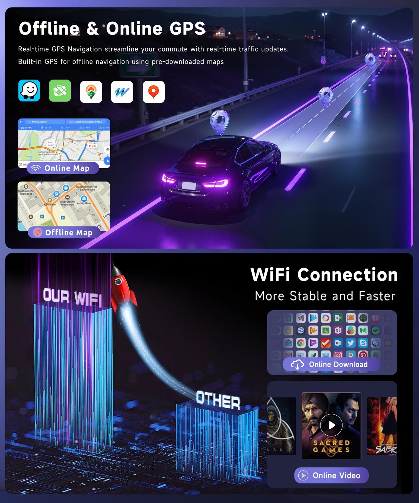 4+64G For 2009 2010 11 12 2013 Ford F150 Car Radio Auto GPS Carplay FM 1280*800