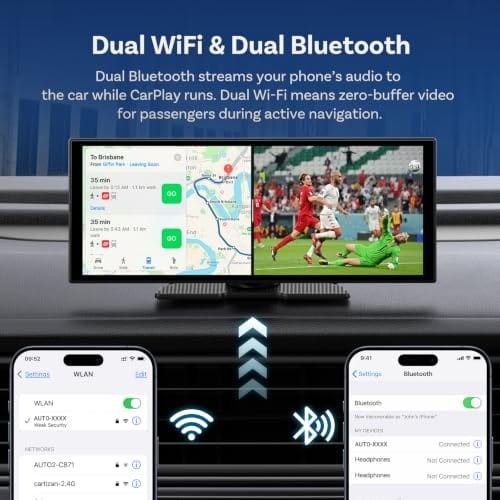 OTTOCAST 11.4″ Wireless CarPlay Android Auto Screen Backup Camera