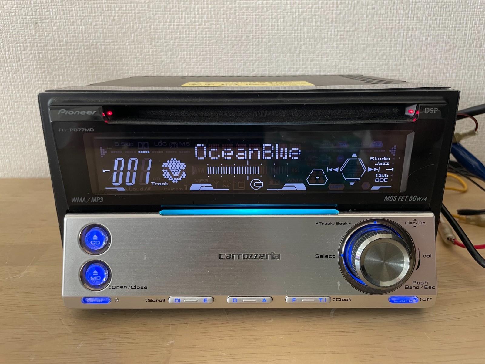 Pioneer Carrozzeria FH-P077MD 2DIN CD MD Bluetooth Player Operation Confirmed