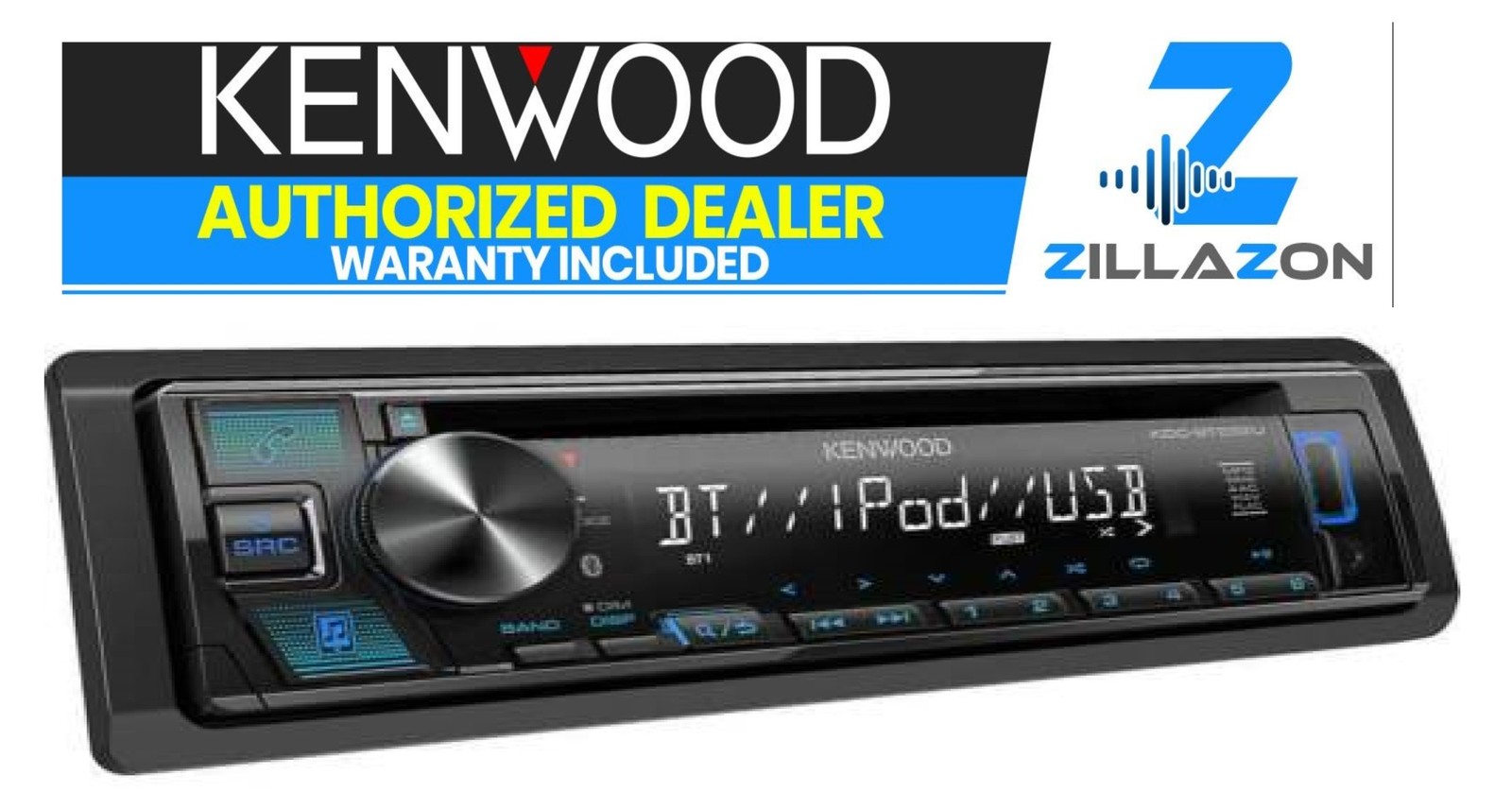 Kenwood KDC-BT282U Single Din CD receiver w/ AM/FM tuner + Bluetooth