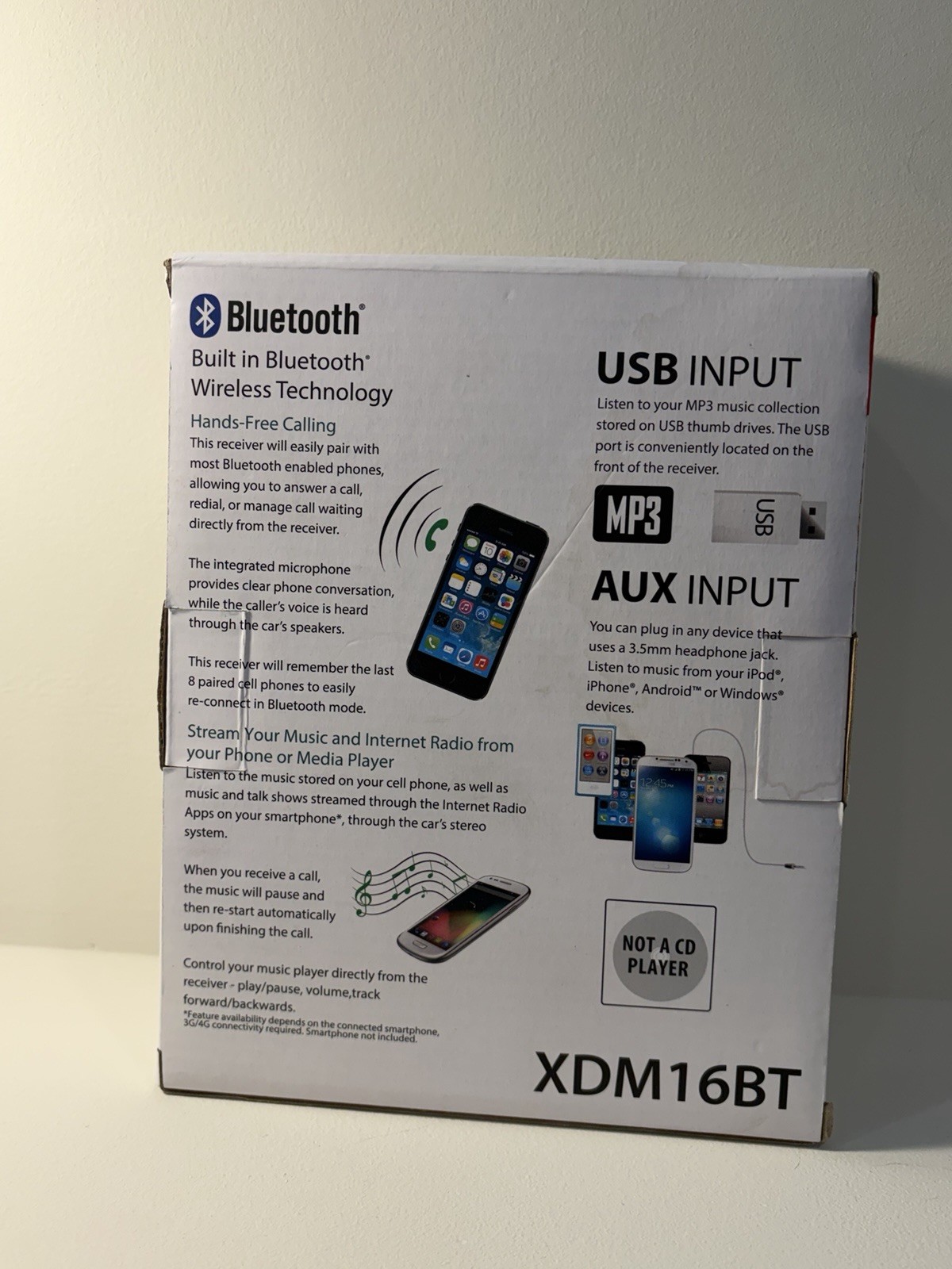 Dual XDM16BT AM/FM Digital Media Receiver Bluetooth USB AUX MP3 1 DIN Car Stereo