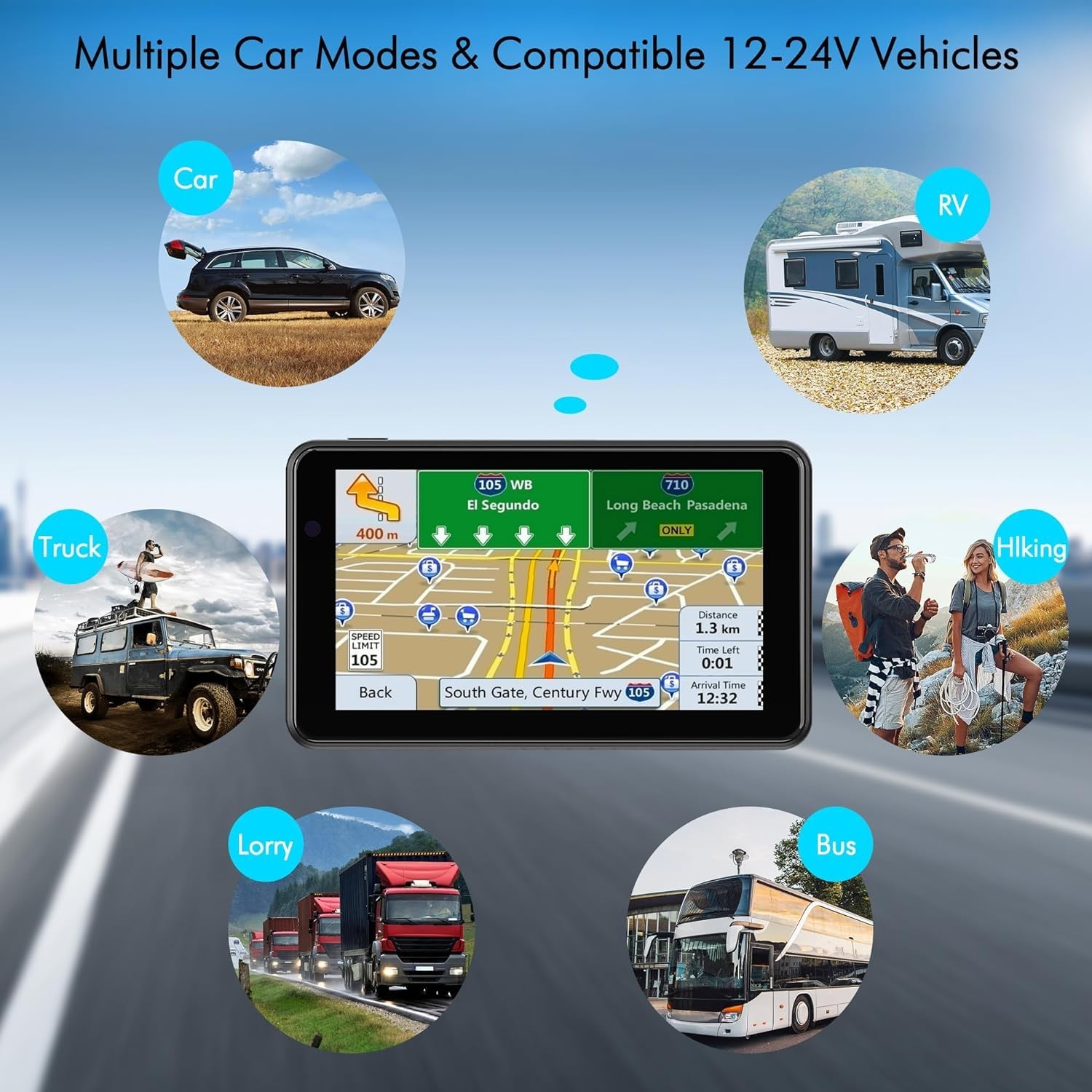 2026 Pro GPS Navigator for Car,Truck RV-7” HD Touchscreen Navigation System,…