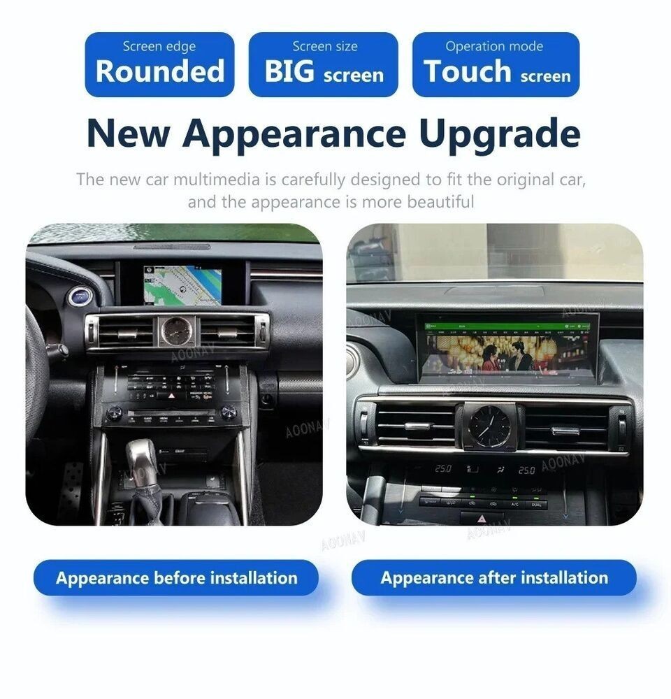 8+256GB 10.3″ Carplay Car Radio FM GPS Navigation For Lexus IS250/350 RC300 350