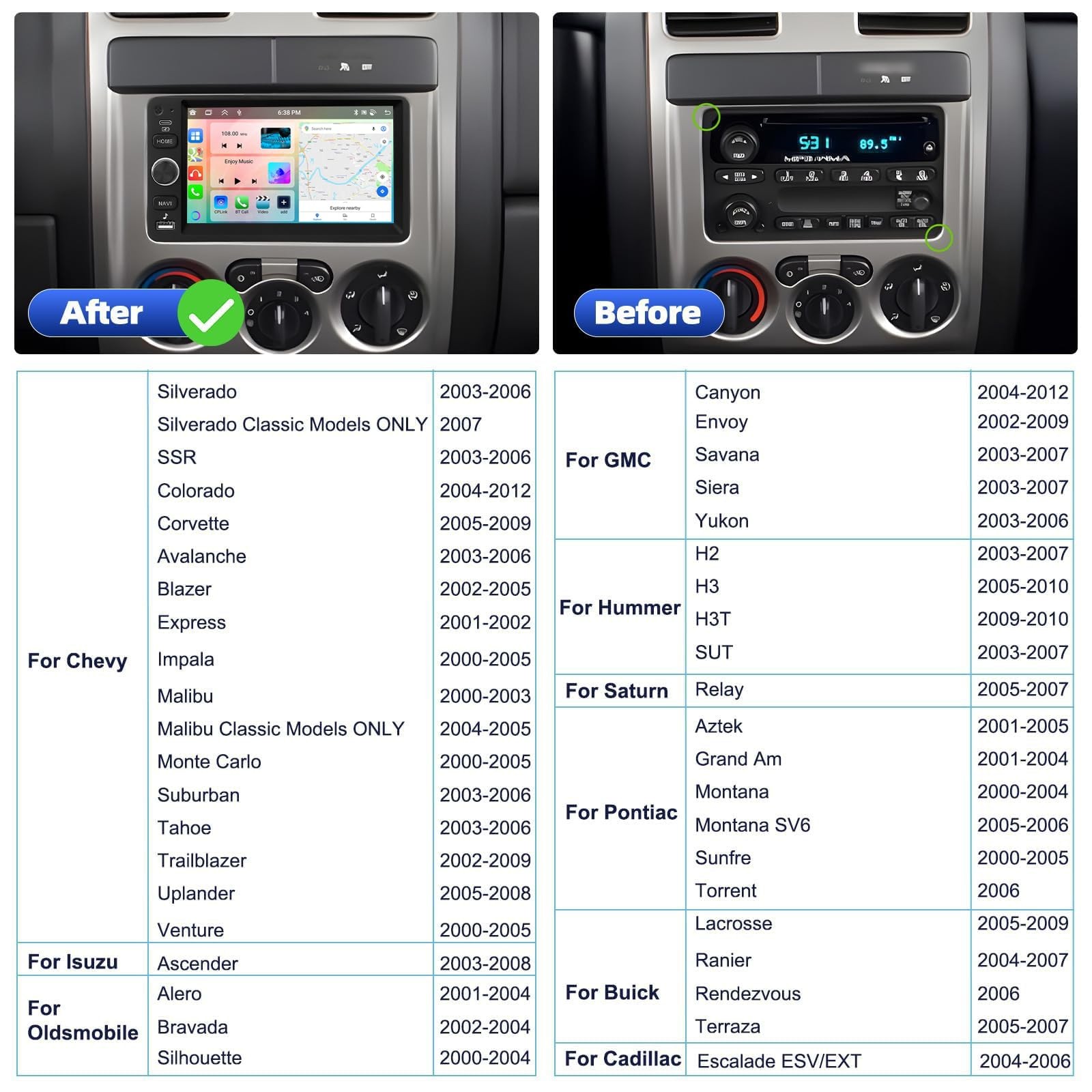 4G+64G 8 Core Android Car Stereo for Chevy Chevrolet Silverado SSR Tahoe 2003…
