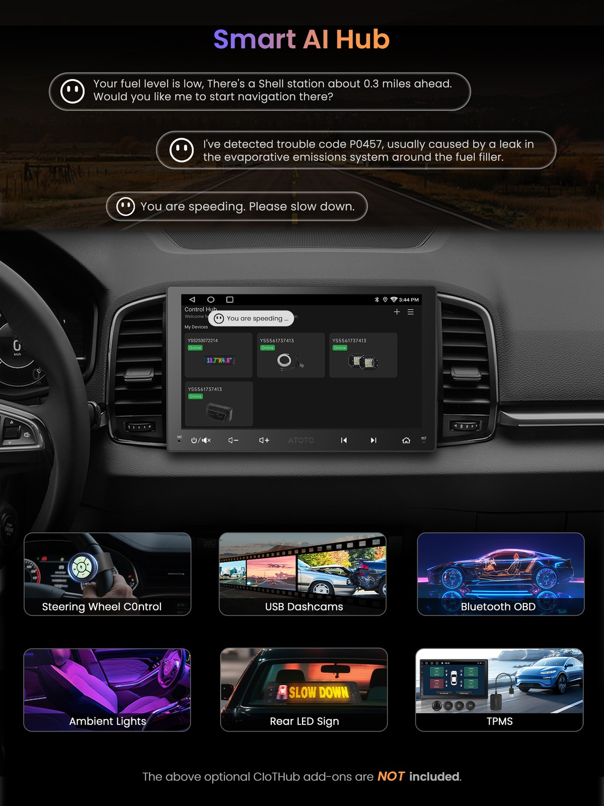 ATOTO A6PF 7in Double Din Car Stereo-2G+32G Wireless Android Auto & CarPlay,WiFi