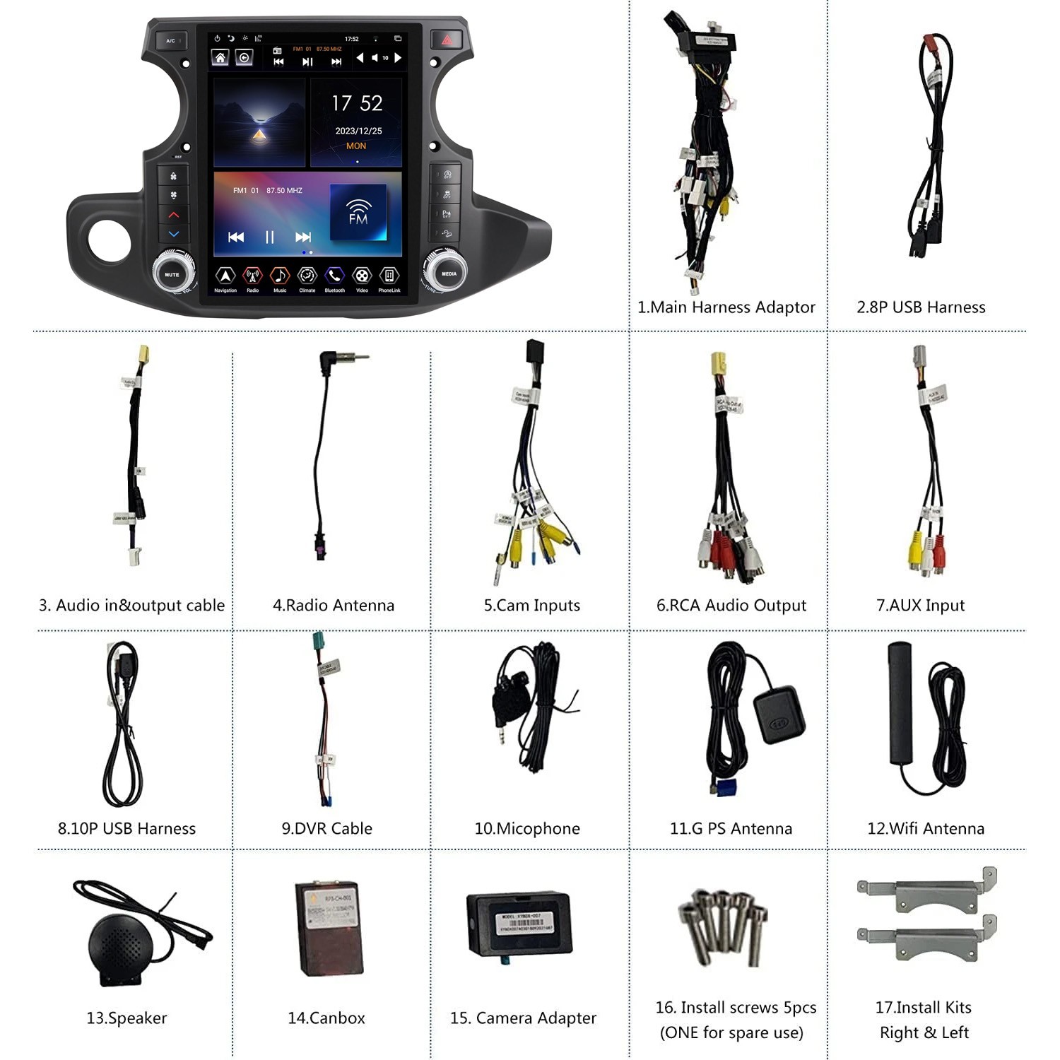 LINKSWELL 12.1″T-Style Radio Stereo for Jeep Wrangler JL Gladiator 2018-2023 GPS
