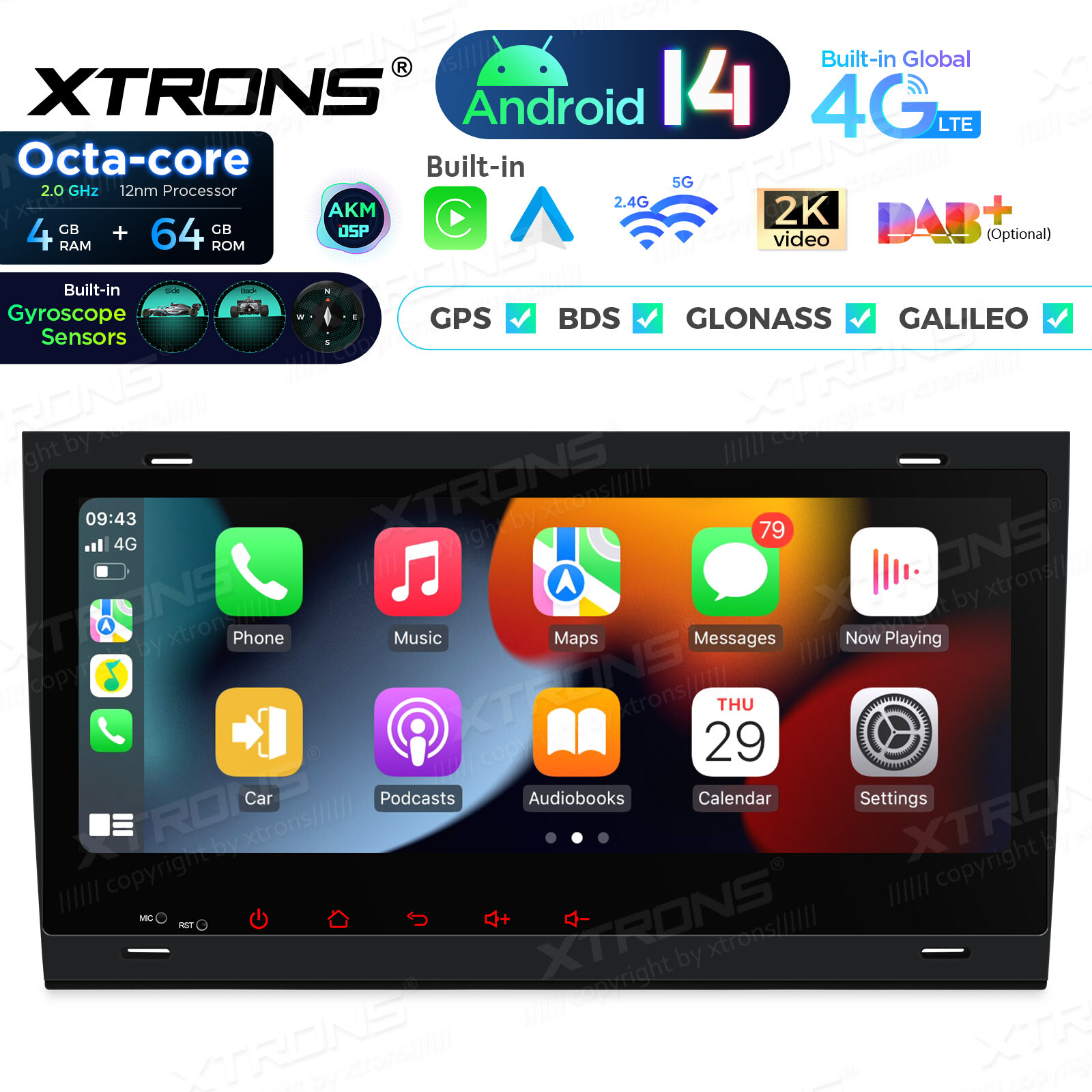 8.8″ Android 14 8-Core 4+64GB Car GPS Stereo Radio Sat Nav For Audi A4 S4 RS4 B6