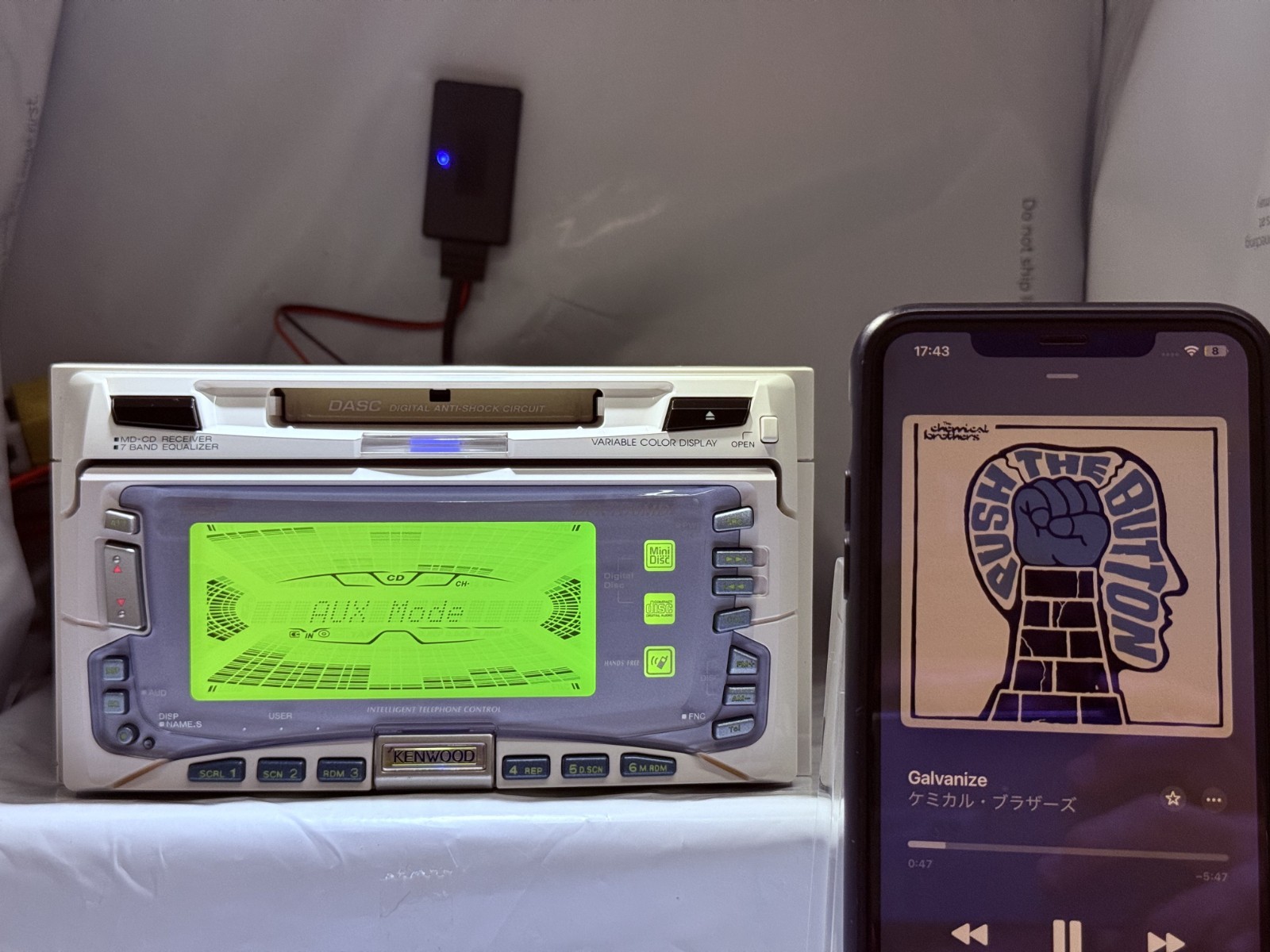 KENWOOD DPX-7170MDi White 2DIN CD MD Player JDM w/ External Bluetooth Japan