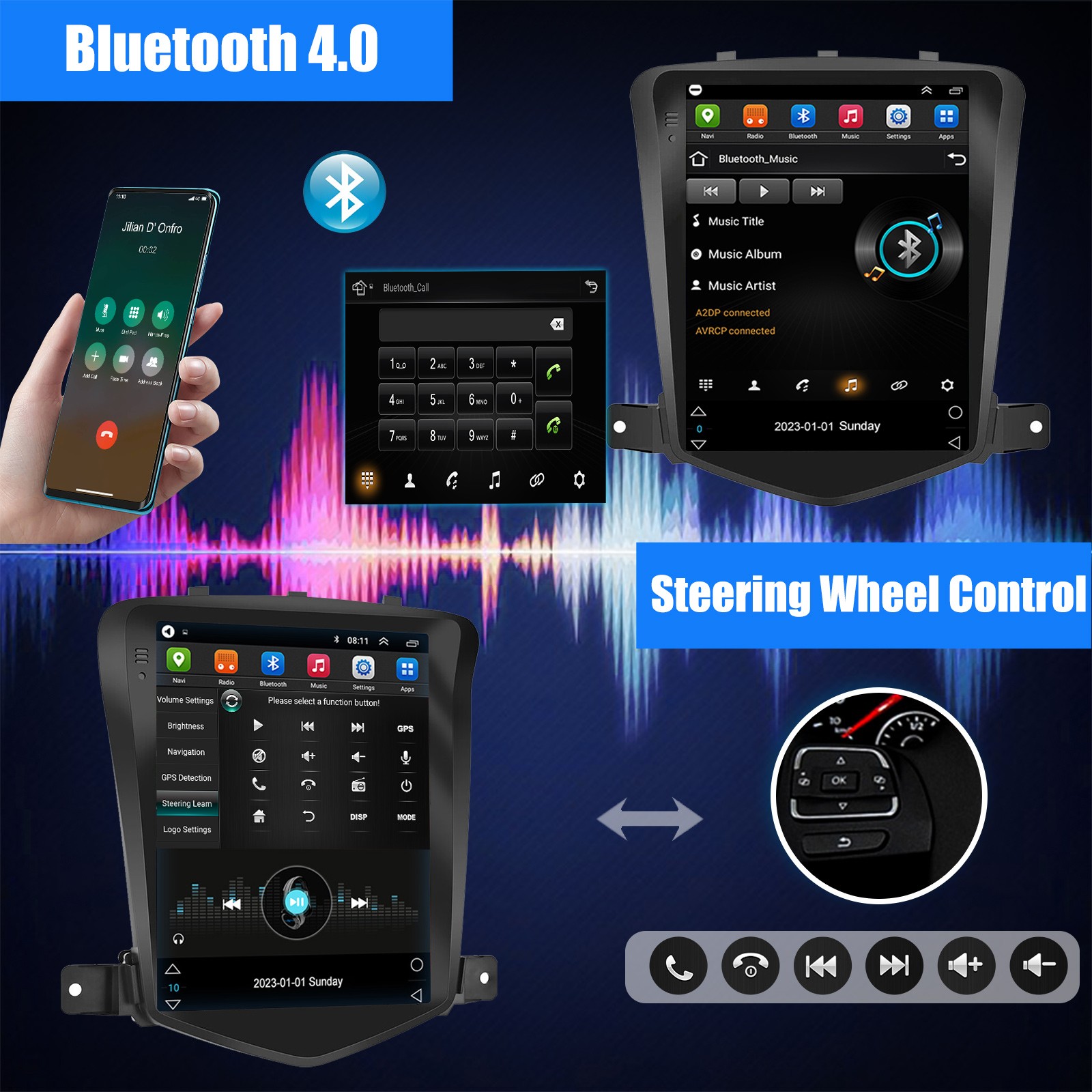 For Chevrolet Cruze 2009-15 Car Radio Stereo GPS Carplay Android 14 Tesla Screen
