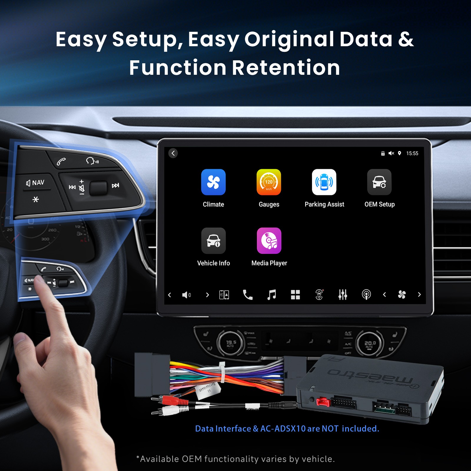 14.1″ QLED Single Duble Din Android 13 Adaptive Top AI Android Car Stereo 8+128G