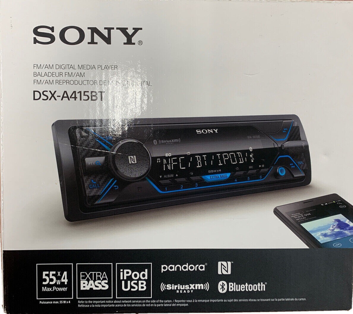 Sony DSX-A415BT Bluetooth Media Android iPhone Pandora AM FM XM USB Aux 55w x4ch