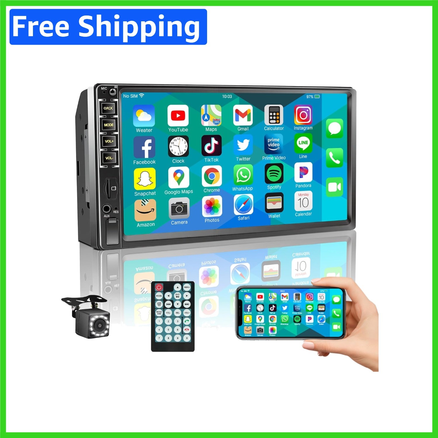 Touchscreen Car Stereo with Bluetooth & USB – Seamless Smartphone Integration