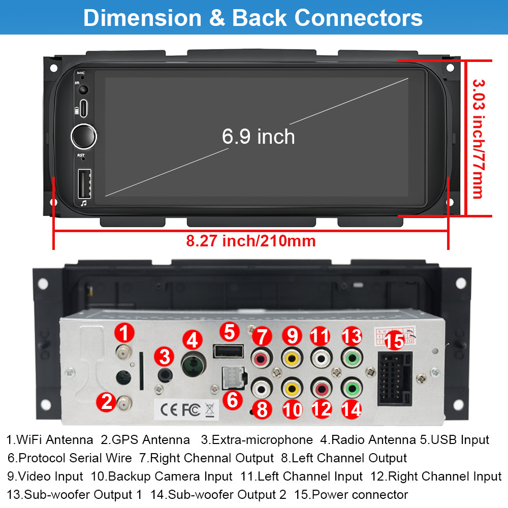 For Jeep Grand Cherokee 1999-2004 Apple Carplay Car Stereo Radio Android 15 Navi