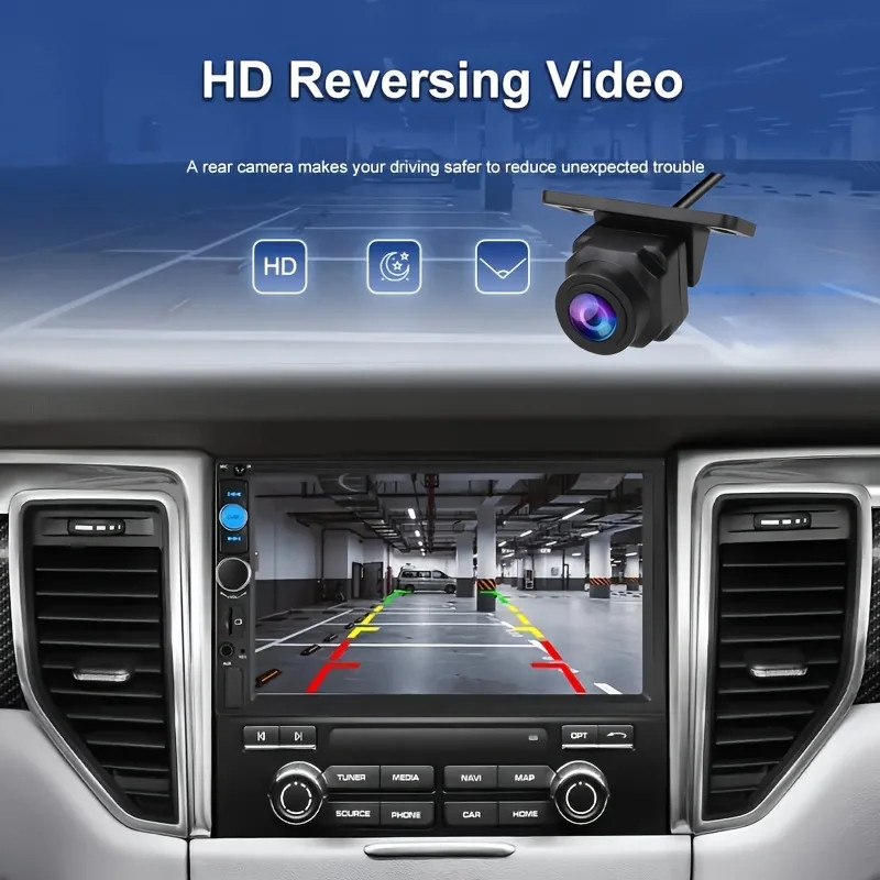 Double Din 7″LCD Car Radio Wireless FM,MP5 Player with USB/SD/AUX Reverse Camera