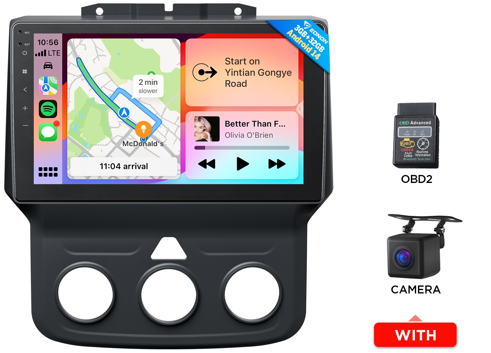 9″Android 14 for RAM 1500 Classic 2019-2024 Car Radio Head Unit Wireless CarPlay