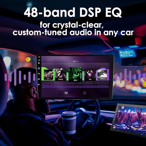 9″ 64GB Wireless CarPlay Android Auto Car Stereo, Double Din HD Touch Screen