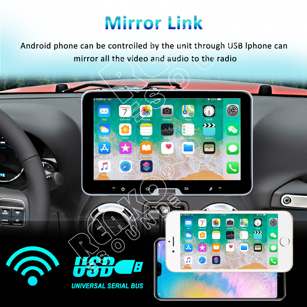 10.1”Android 13 CarPlay 2+32GB Car Stereo Radio GPS Navi 1DIN WiFi Bluetooth FM