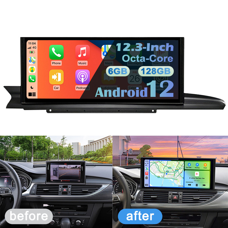12.3″ Android 13 For Audi A6 A7 2016-2018 Car Stereo Radio Carplay GPS 6GB+128GB