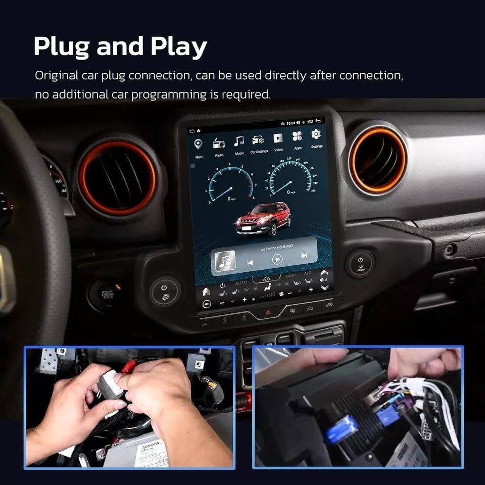 12.1″ Car Radio For Jeep Wrangler Jl Gladiator Carplay Gps Navigation Stereo NAV