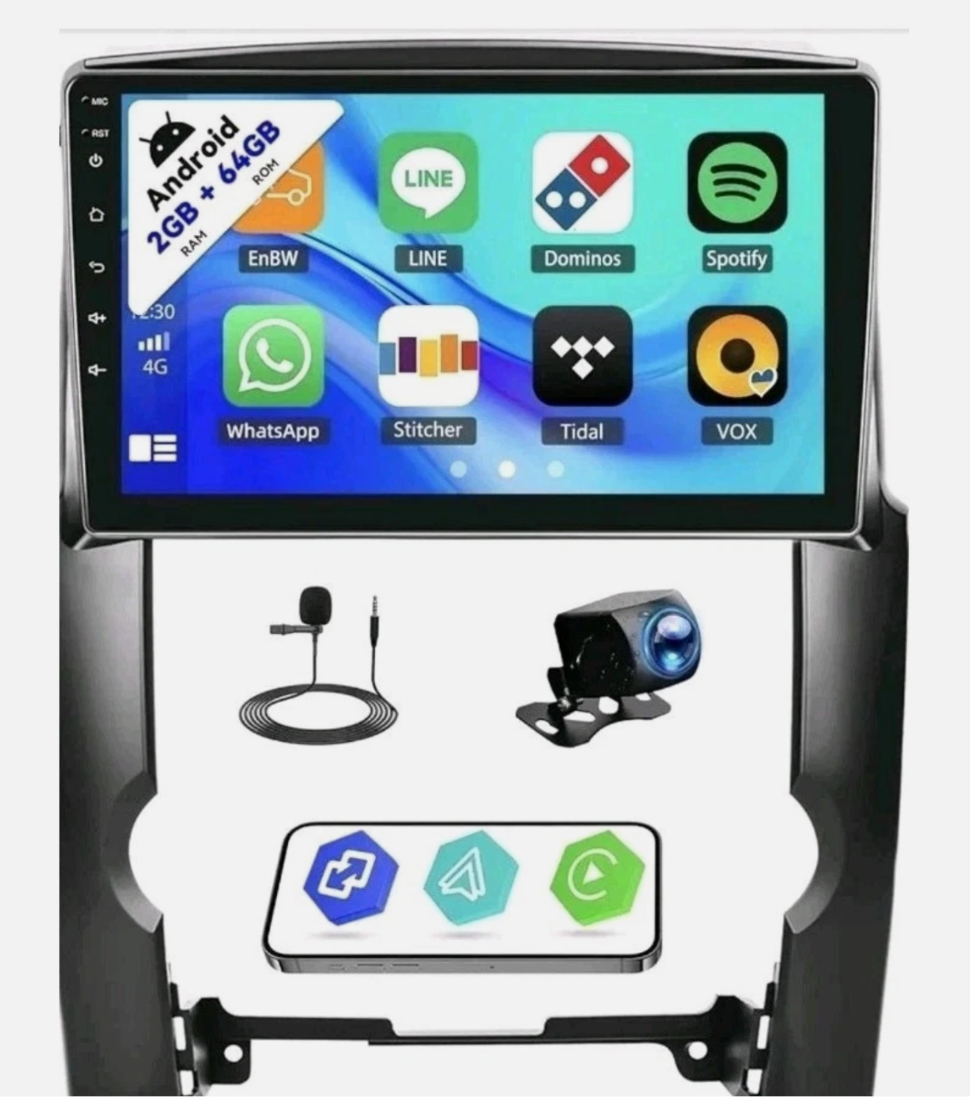 2+64G 10.1″ Android Car Stereo Radio Carplay GPS for Kia Sorento 2009-2012 READ