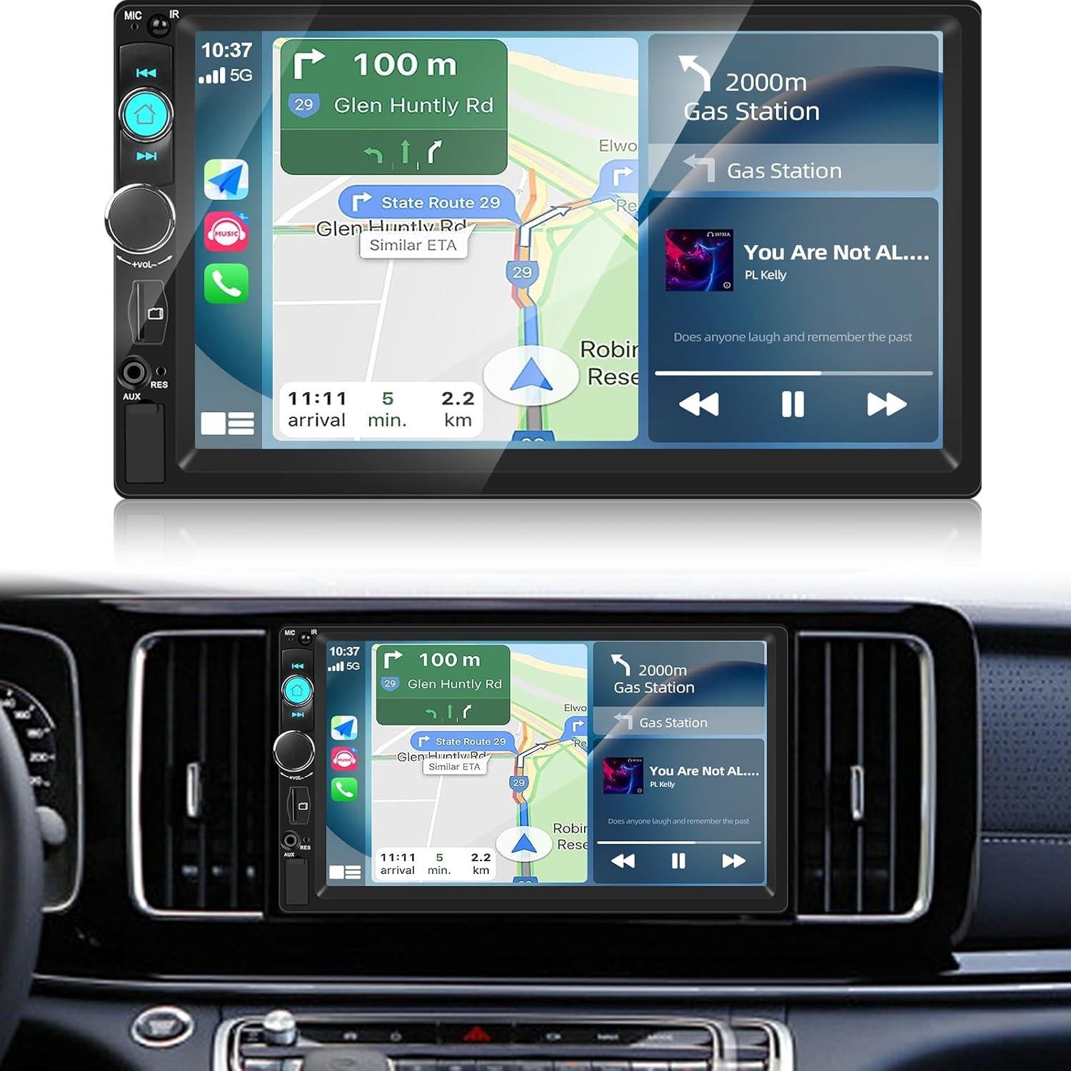 7″ Double 2DIN Car MP5 Player Bluetooth Touch Screen Stereo Radio FM Mirror Link