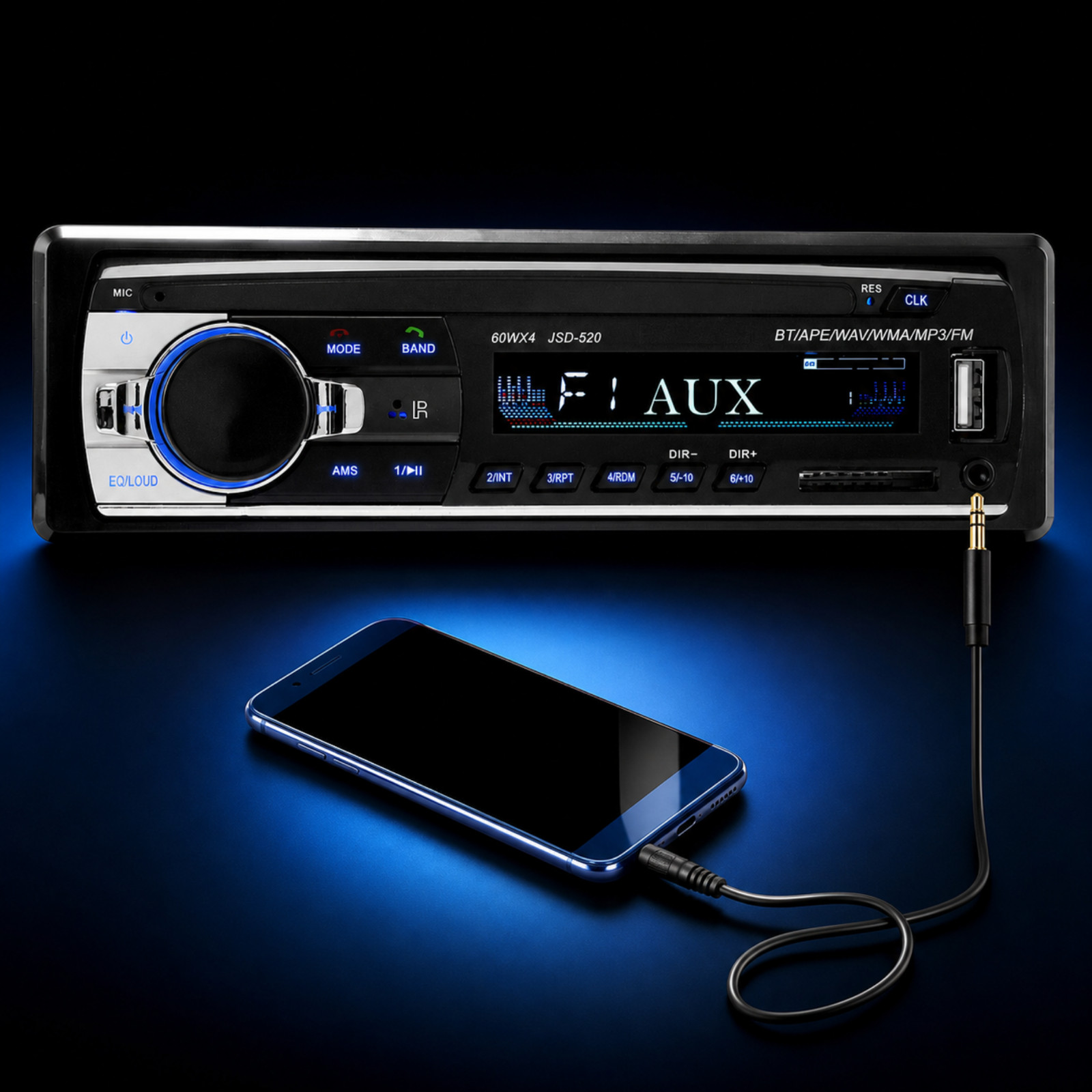 Bluetooth Car Stereo Audio In-Dash FM Aux USB SD MP3 Radio Player Hands-Free