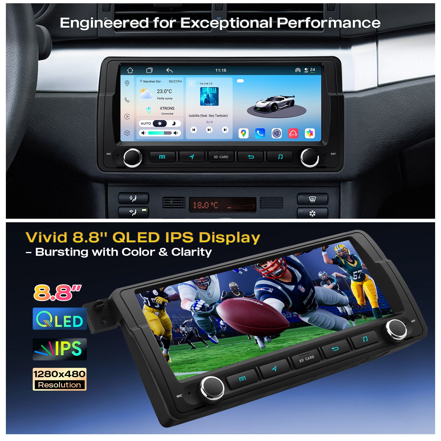 8.8 Inch Android 14 Car Radio AKM DSP for BMW 3 Series E46 CarPlay 4+64G Dual BT