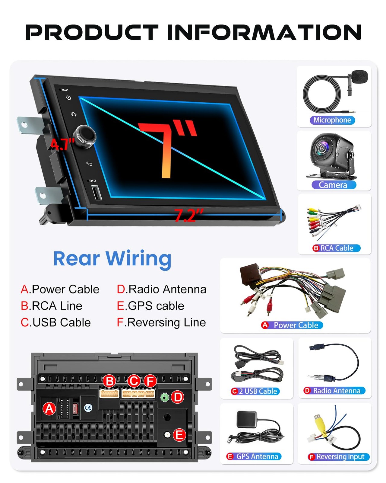 8-core+64G Car Radio for Ford F150/F250/F350 2004-2014, 7 Inch QLED Touchscre…