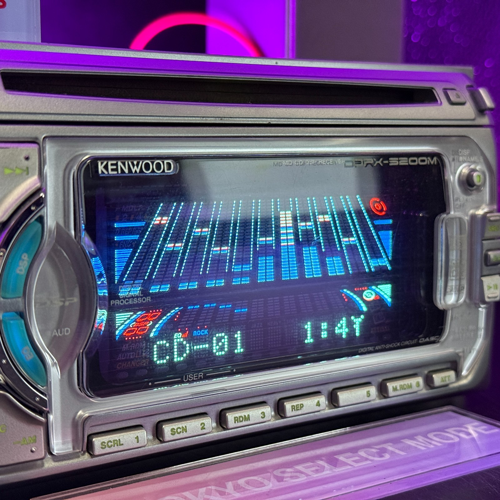 Kenwood DPX-5200M 2DIN CD MD Player Car Audio Added Bluetooth JDM Tested Stock