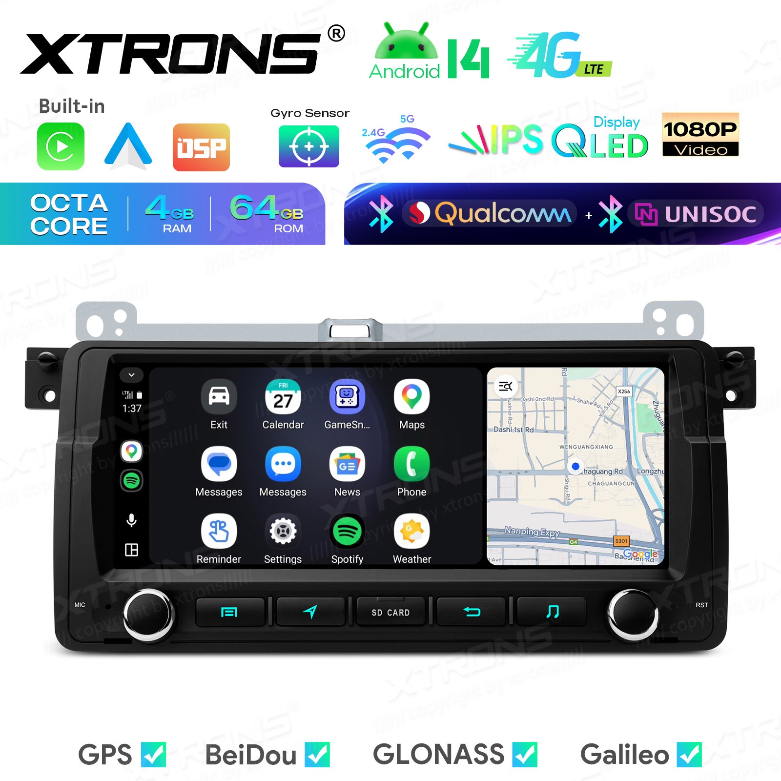 8.8 Inch Android 14 Car Radio AKM DSP for BMW 3 Series E46 CarPlay 4+64G Dual BT