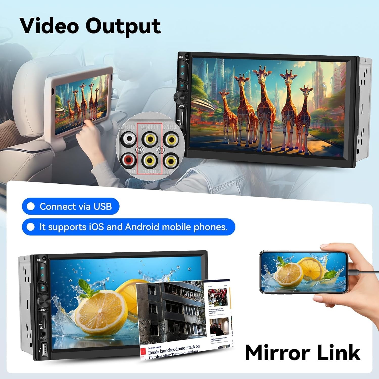 UNITOPSCI 2026 Wireless Apple CarPlay Car Stereo,Wireless Android
