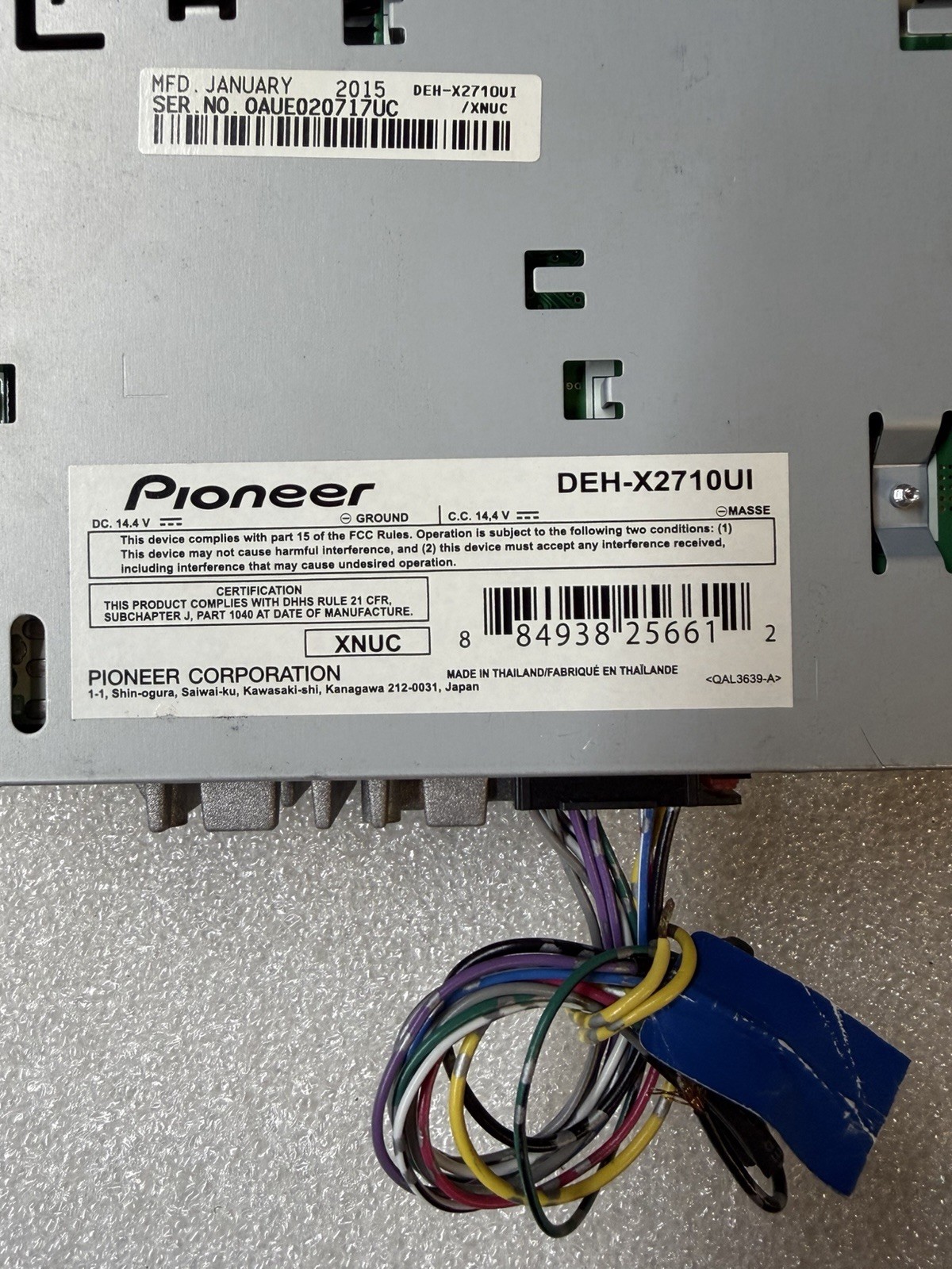 Pioneer DEH-X2710UI CD MP3 USB AUX Car Stereo Detachable Face Tested Working