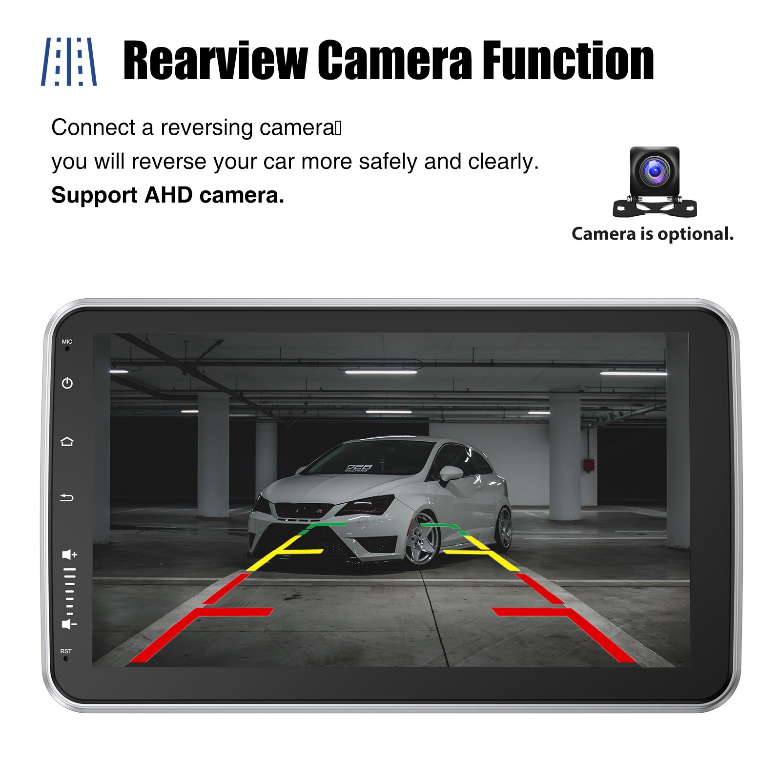 Single 1 DIN 10″ Car Stereo Radio Rotatable Wireless Apple CarPlay Android Auto