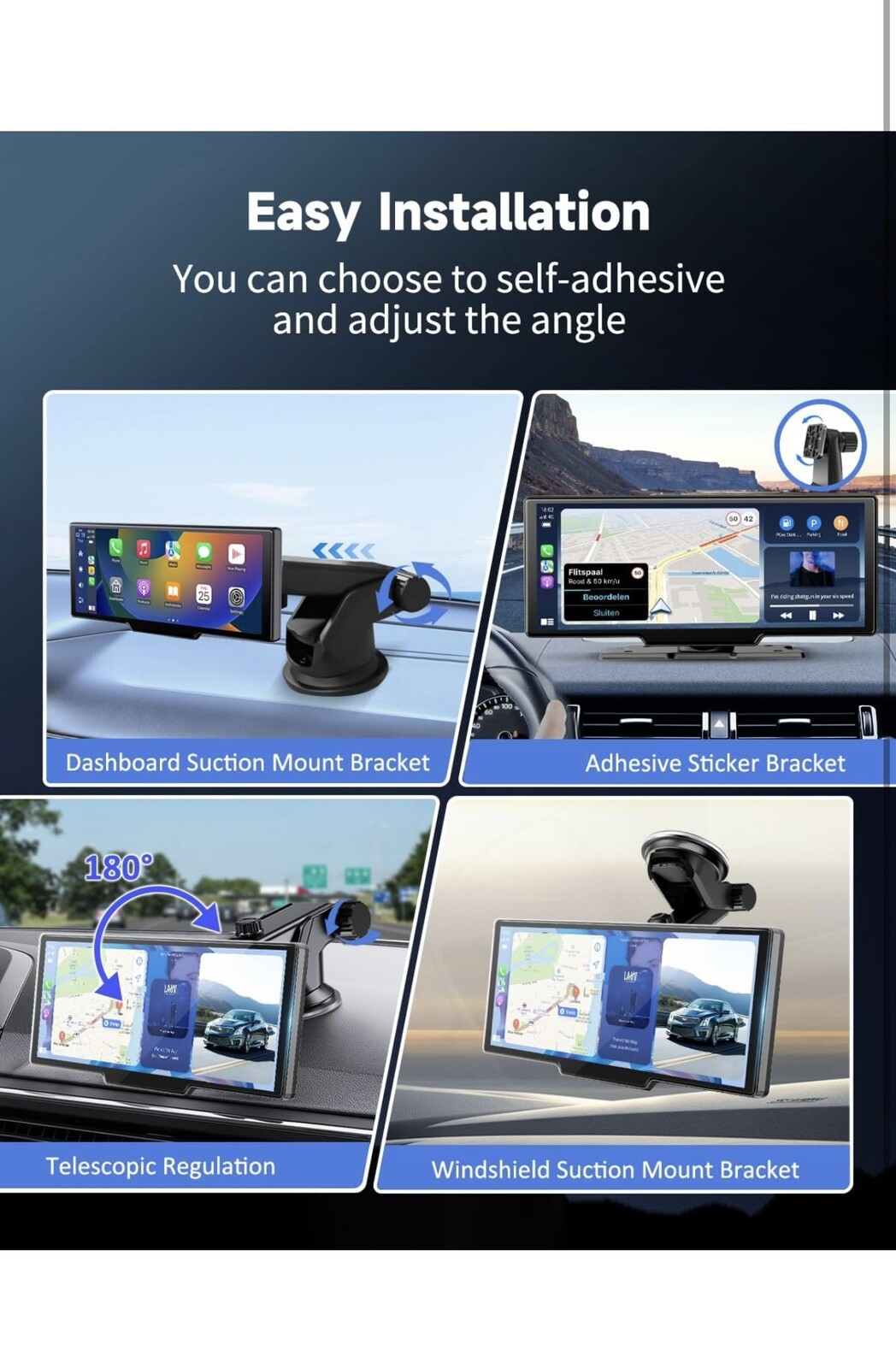 Wireless Portable Carplay Screen for Car – 10.26Inch Carplay & Android Auto C…