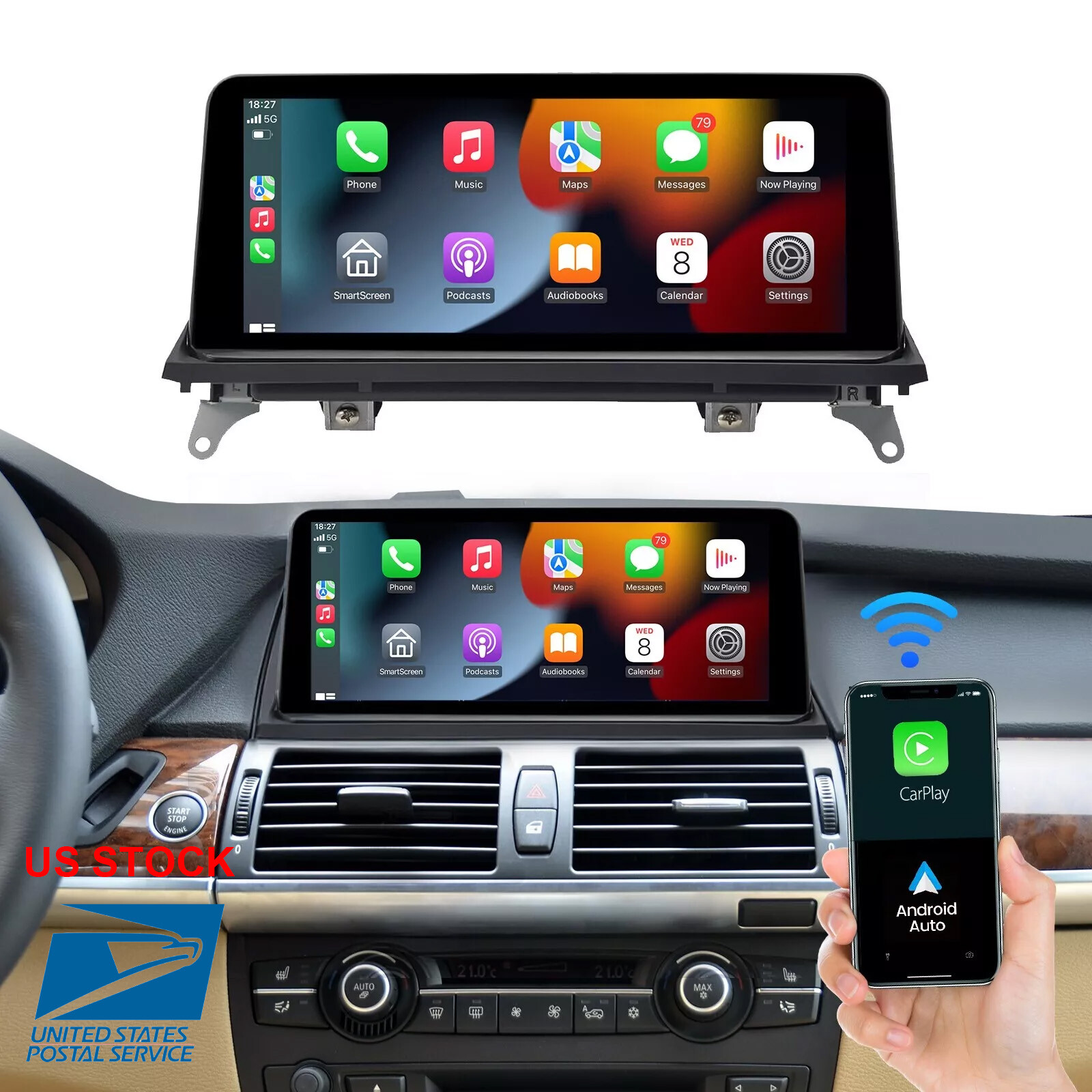 For BMW X5 X6 CCC E70 E71 2007-2010 10.25” Carplay/Android Auto Touchscreen