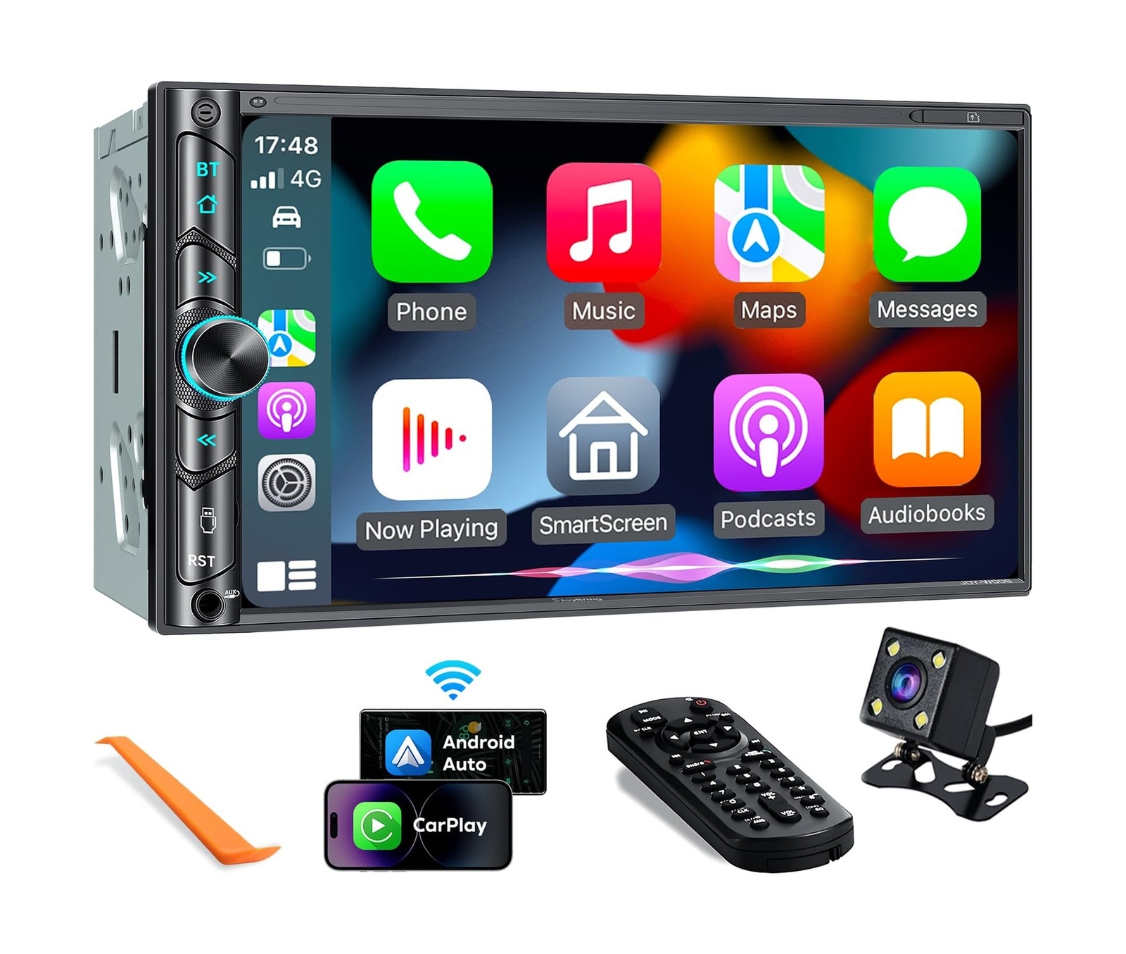 Upgrade Wireless Double Din Car Stereo with Carplay, Android Auto, Bluetooth,…