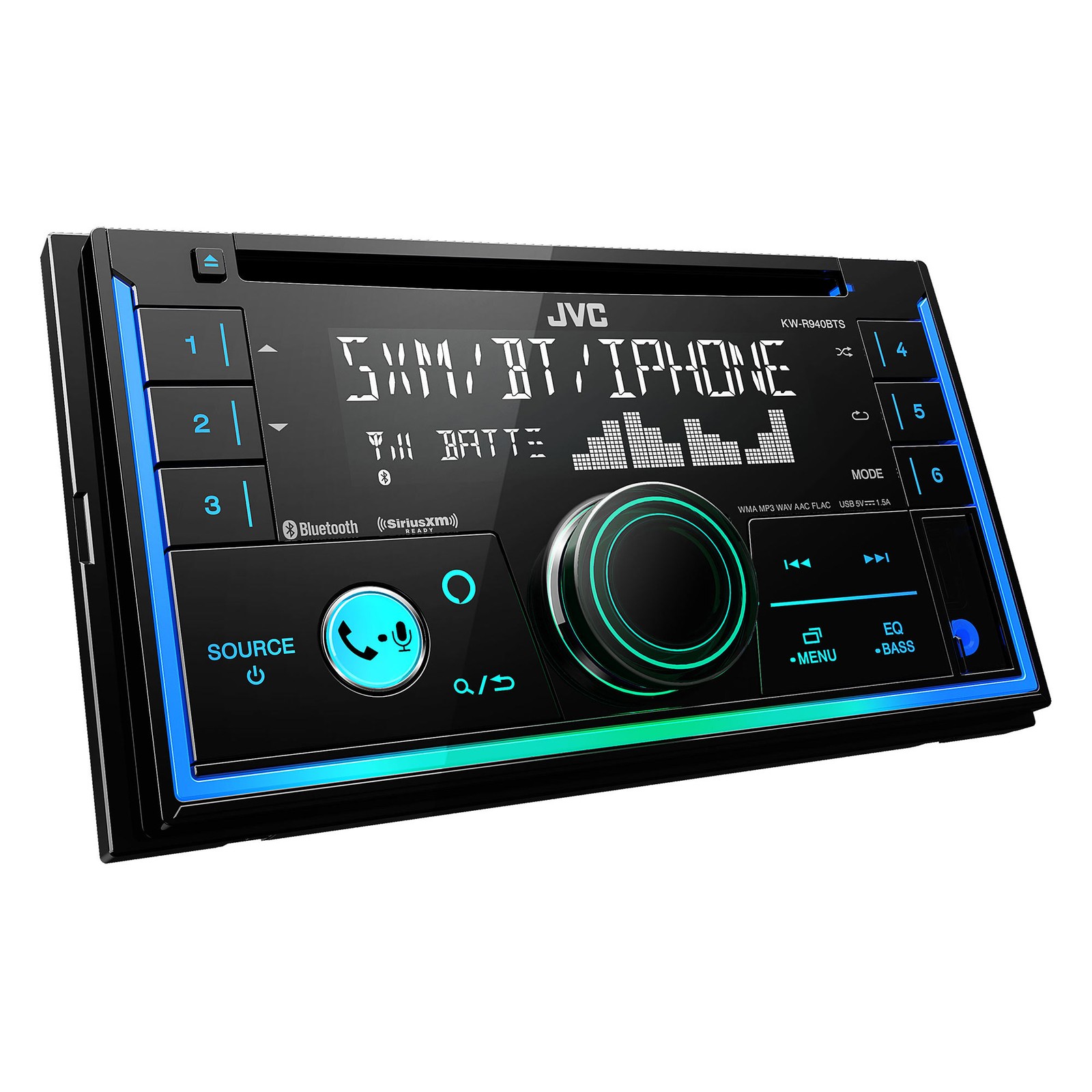 JVC KW-R940BTS 2-Din CD Receiver featuring Bluetooth / USB / SiriusXM / Amazo…