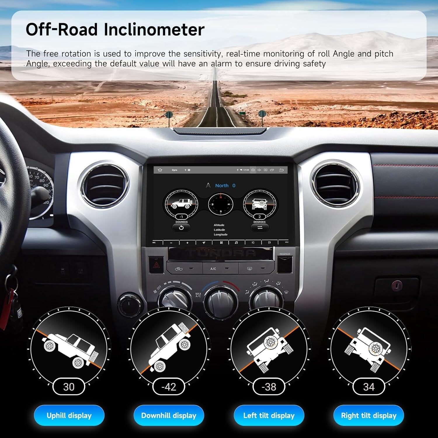 Dasaita 10.2″ Android 13 Car Stereo for Toyota Tundra 2014-2021 T-Style CarPlay
