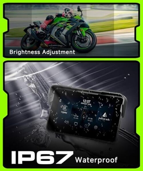Motorcycle CarPlay Screen 5 Inch Wireless & 5 Inch with Removable Bracket