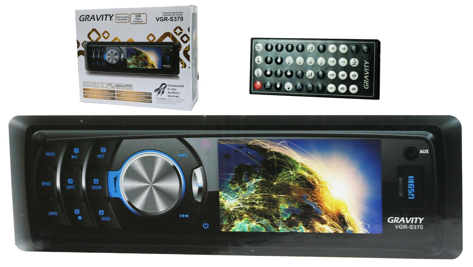 Gravity VGR-S370 3″ screen 1-Din DVD VCD MPEG4 AMFM Car Entertainment System