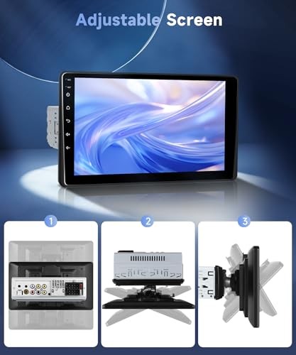 Single Din Car Stereo with Wireless A-pple 9 Inch with Adjustable Screen