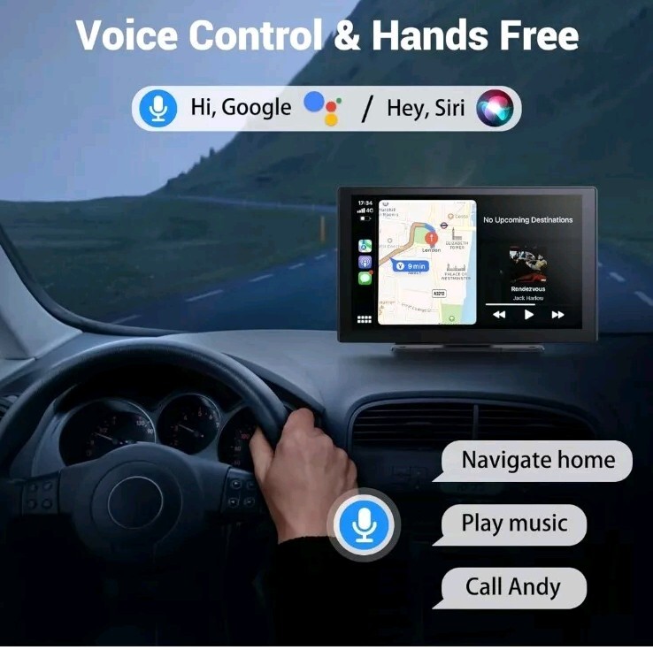 Wireless Carplay Touchscreen w/ 2.5K Dash Cam 9″ Portable Apple Carplay W/Backup