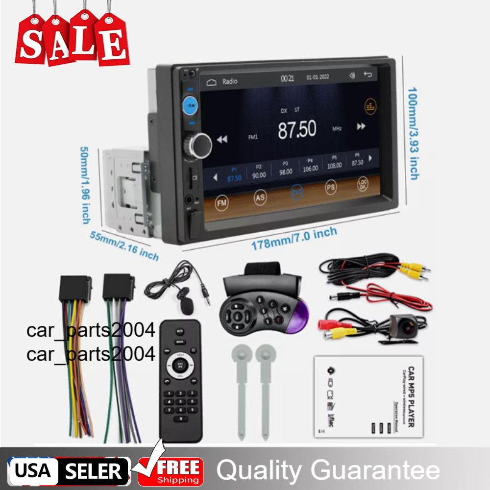 7″ 1Din Single Touch Screen Car Stereo Radio For Android/Apple CarPlay Bluetooth