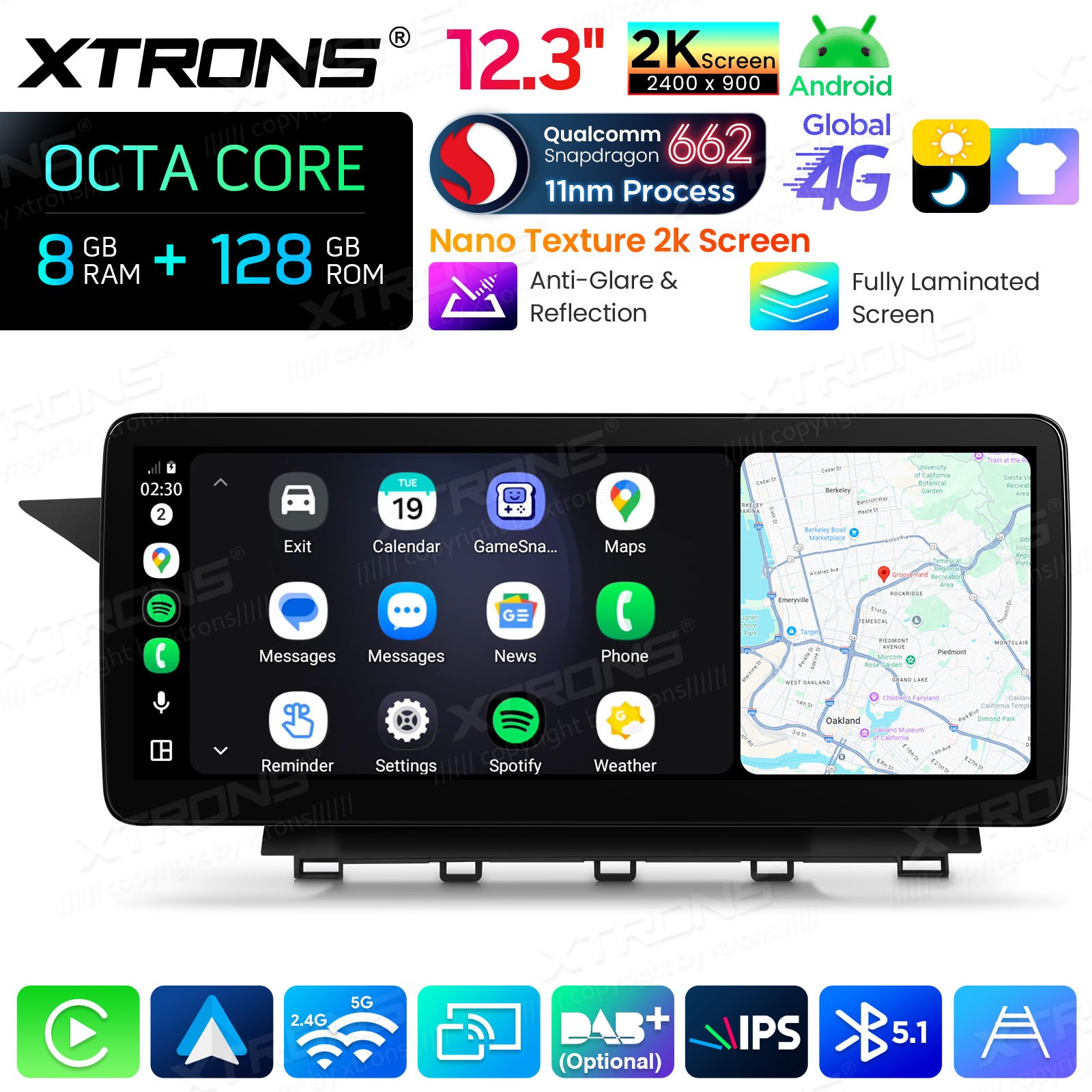 For Mercedes Benz GLK Class X204 Android 14 Stereo 12.3″ 2K Nano Display 8+128GB