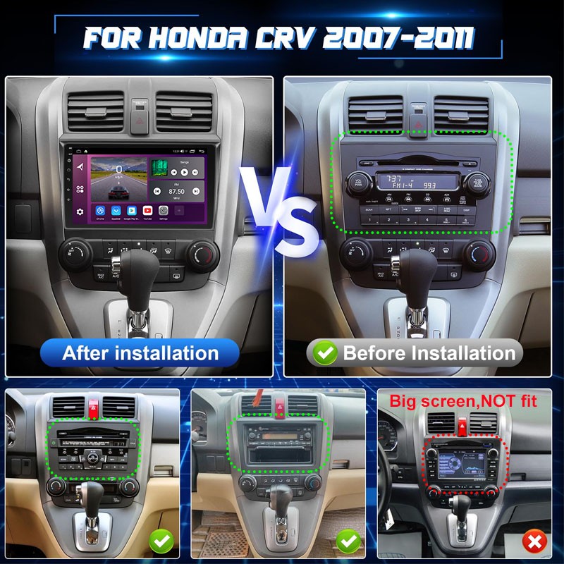 8 Core Audio Receivers Car Stereo for Honda CRV CR-V 2007 2008 2009 -2011 Radio