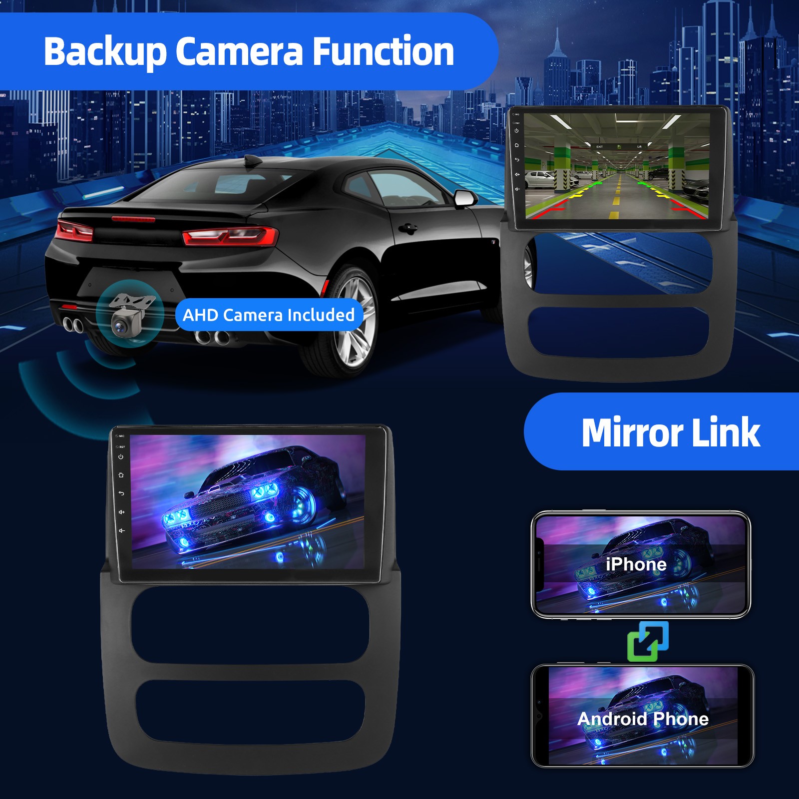 2+32G Car Stereo Radio Android 14 Carplay For 2002-2005 Dodge Ram 1500 2500 +DVR